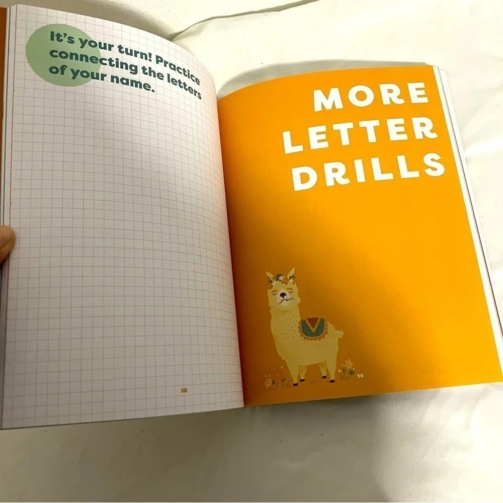 Learn to Letter Luna the Llama Interactive Children Workbook Hand Lettering New